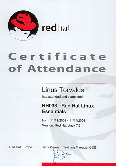 Международный сертификат Red Hat