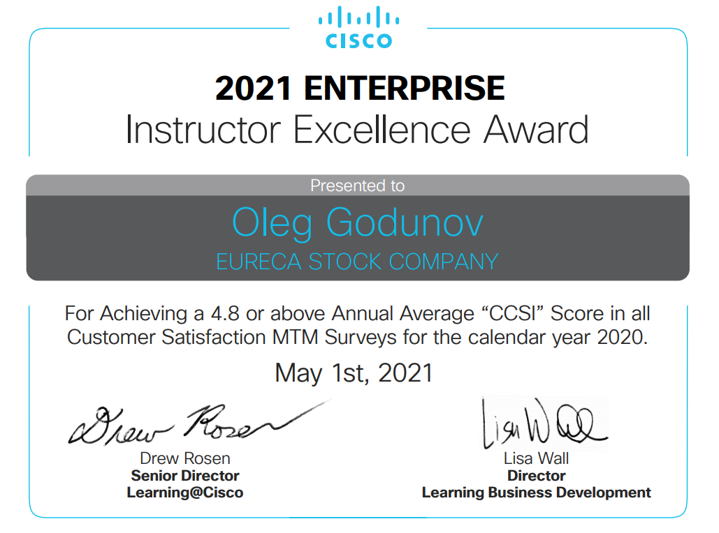 Сертификат Cisco CCSI 2021
